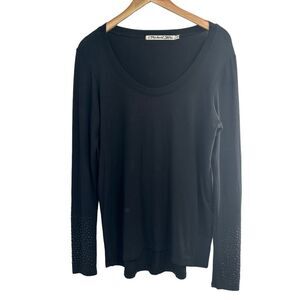 Michael Stars Tee Shirts Black Studded Dressy OS NWOT‎ Modal Blend Goth Chic